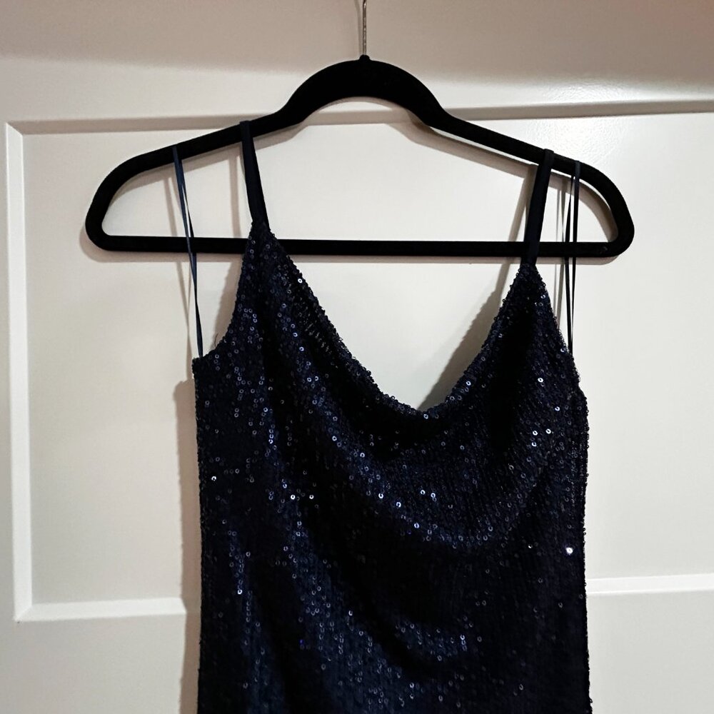 Sparkly Midnight Blue Spaghetti Strap Dress